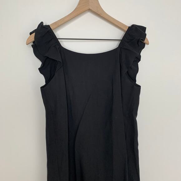 Hatch Collection Jenna Ruffle Button Front Midi Dress Black Maternity New Small - Picture 6 of 16